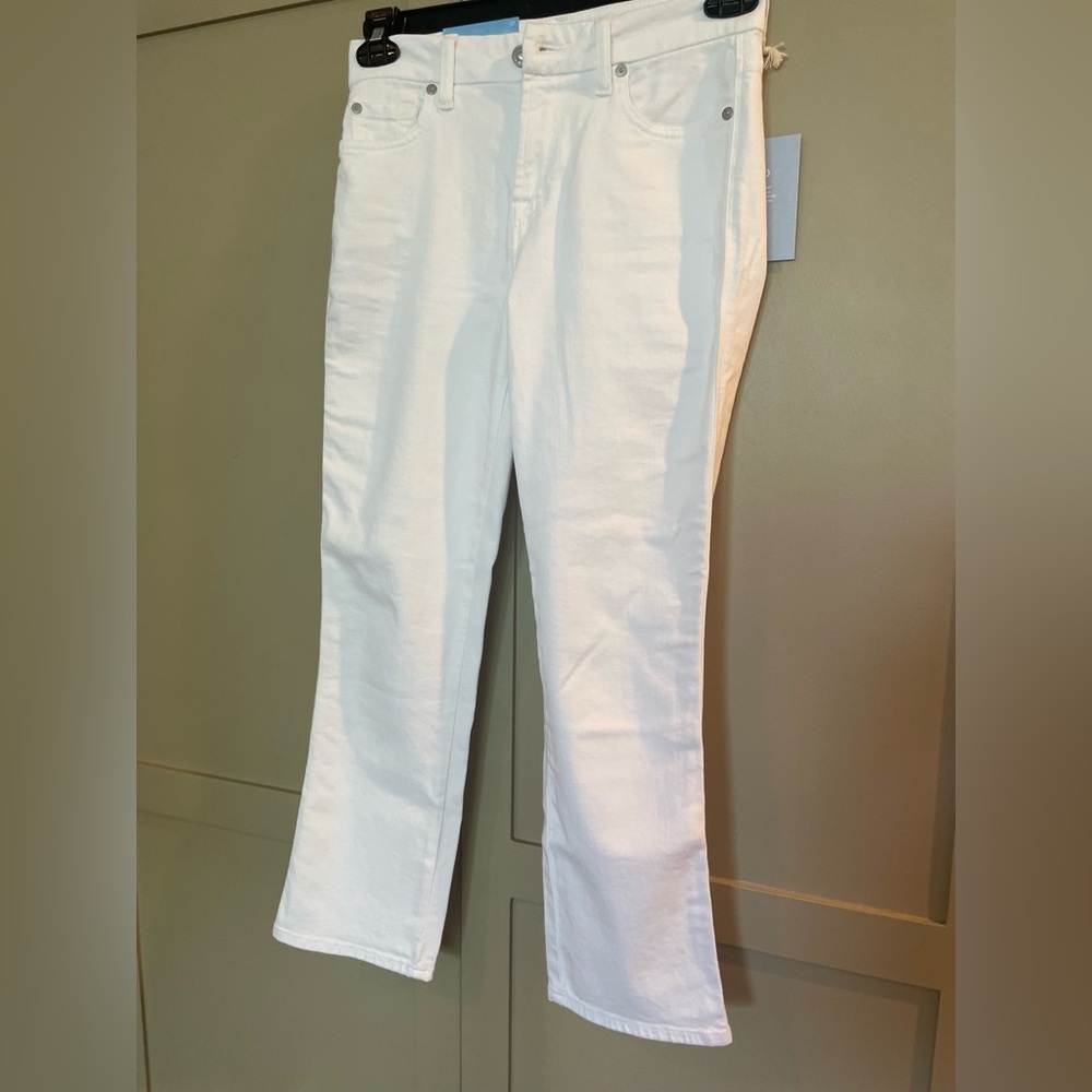 7 For All Mankind white cropped jeans